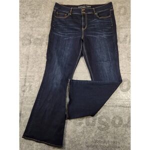 american eagle jeans women size 38x30.5 Blue Demin Artist Flare Super Stretch